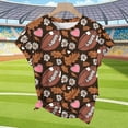 thumbnail image 4 of YFNNUP T-Shirts de Football Grande Taille pour Femmes à Manches Courtes, T-Shirt à Imprimé Graphique, Tunique Légère à Col Rond, T-Shirt d'Été Confortable pour Journées de Match, Brun P, 4 of 7