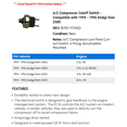thumbnail image 2 of A/C Compressor Cutoff Switch - Compatible with 1994 - 1996 Dodge Ram 2500 1995, 2 of 2