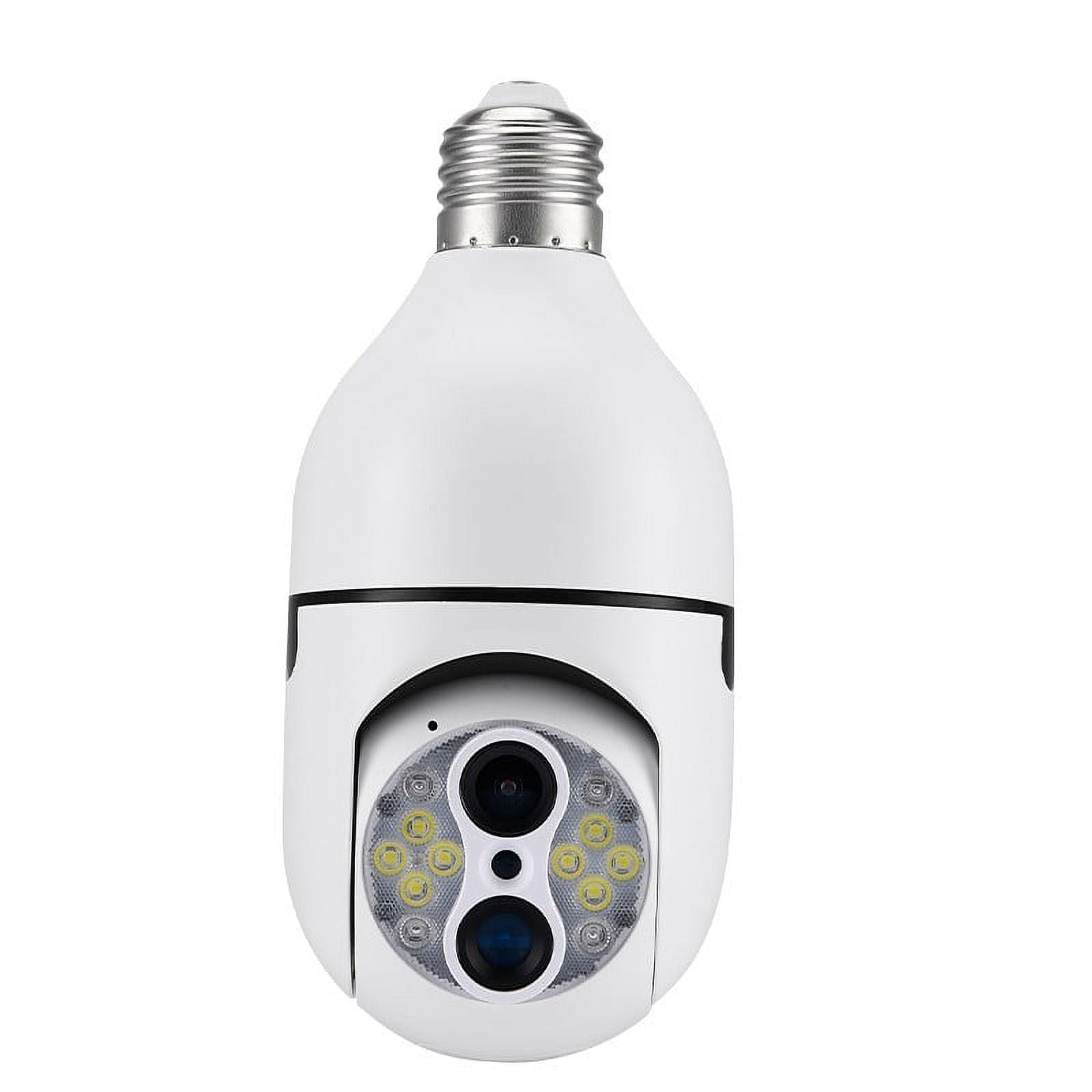 360° 1080P WiFi Dual Lens Security Camera 10X Hybrid Zoom E27 Light Bulb  Camera