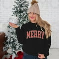 thumbnail image 2 of Women's Christmas Sequined Long Sleeve Shirt Christmas Sweater Patchwork Crew Neck Pullover Top, 2 of 8