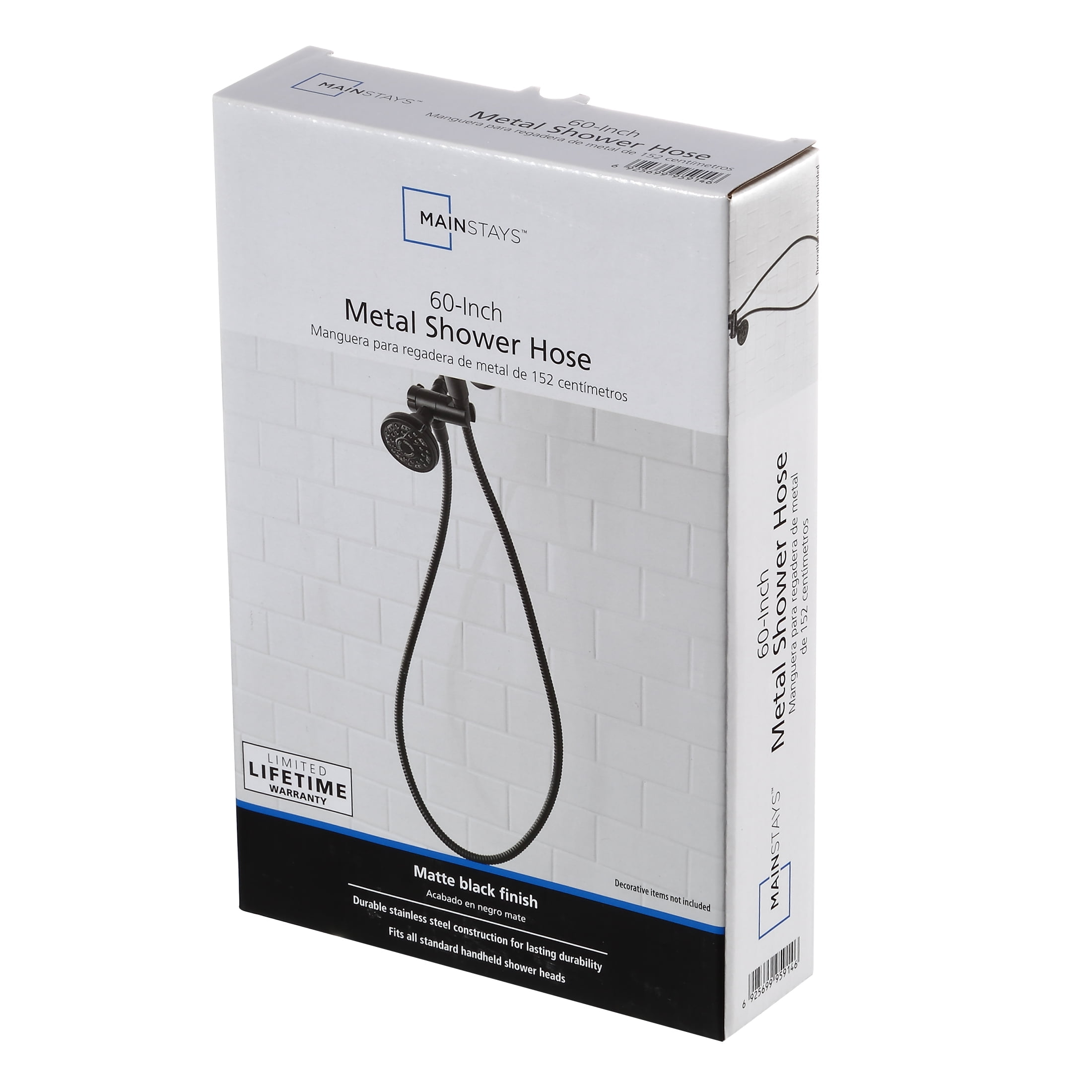 Mainstays Stainless Steel Shower Hose in Matte Black