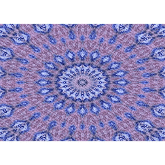 Ahgly Company Machine Washable Indoor Rectangle Transitional Slate Blue Area Rugs, 6' x 9'