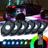 Xprite USA DL-RL-G1-6PC Victory Series Bluetooth Multi-Color RGB LED Rock Lights - 6 Piece