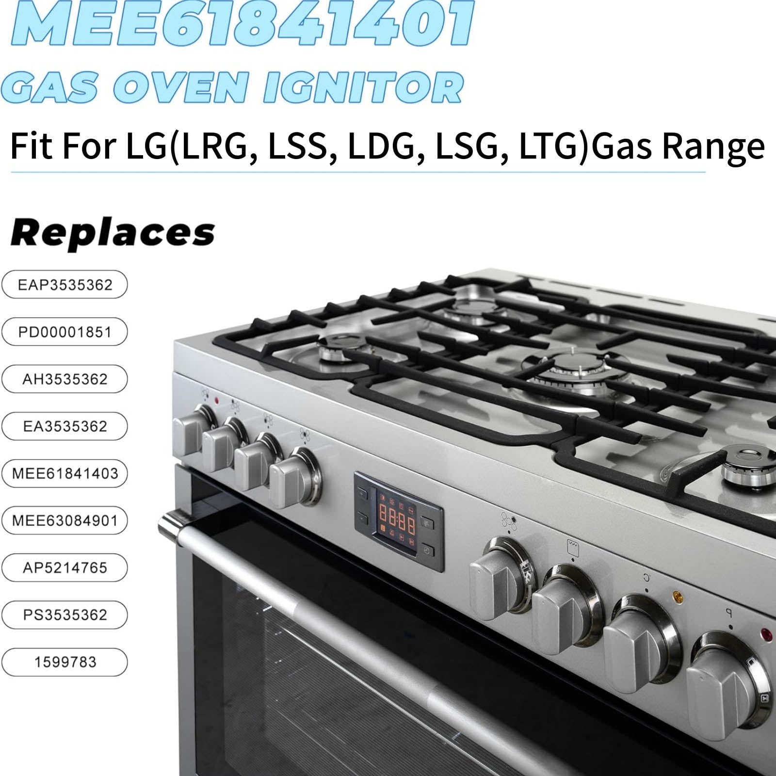 GUYUTING 120V Range Oven Ignitor OEM EA3535362 MEE61841403 With 2 Nut Connectors For LG LDG3015ST LRG3091ST Range