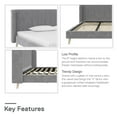thumbnail image 6 of Novogratz Holly Upholstered Wingback Bed, King, Light Gray Velvet, 6 of 20