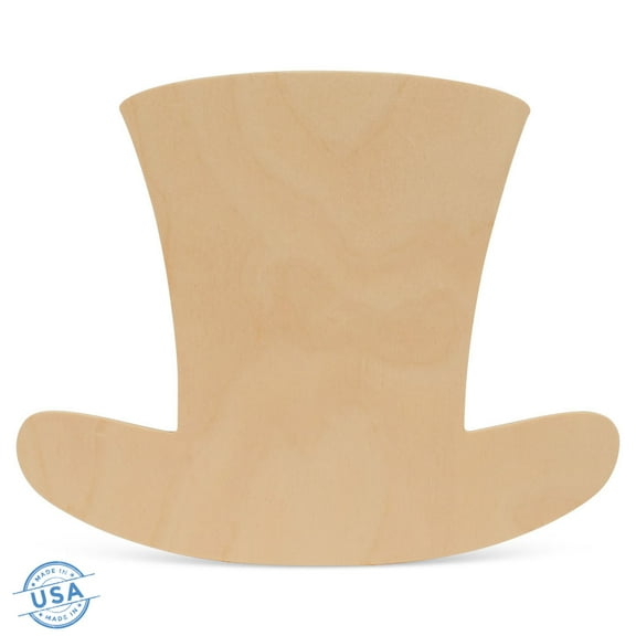 St Patricks Day Decorations, Unfinished Wood Leprechaun Hat Cutout, 16 Inches, Top Hat Decorations, Pack of 25, by Woodpeckers