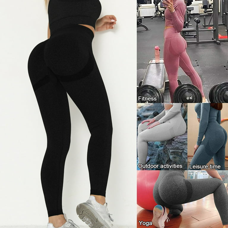 Ilfioreemio Women Scrunch Butt Lifting Seamless Leggings Booty High Waisted Push  Up Fitness Workout Yoga Pants 