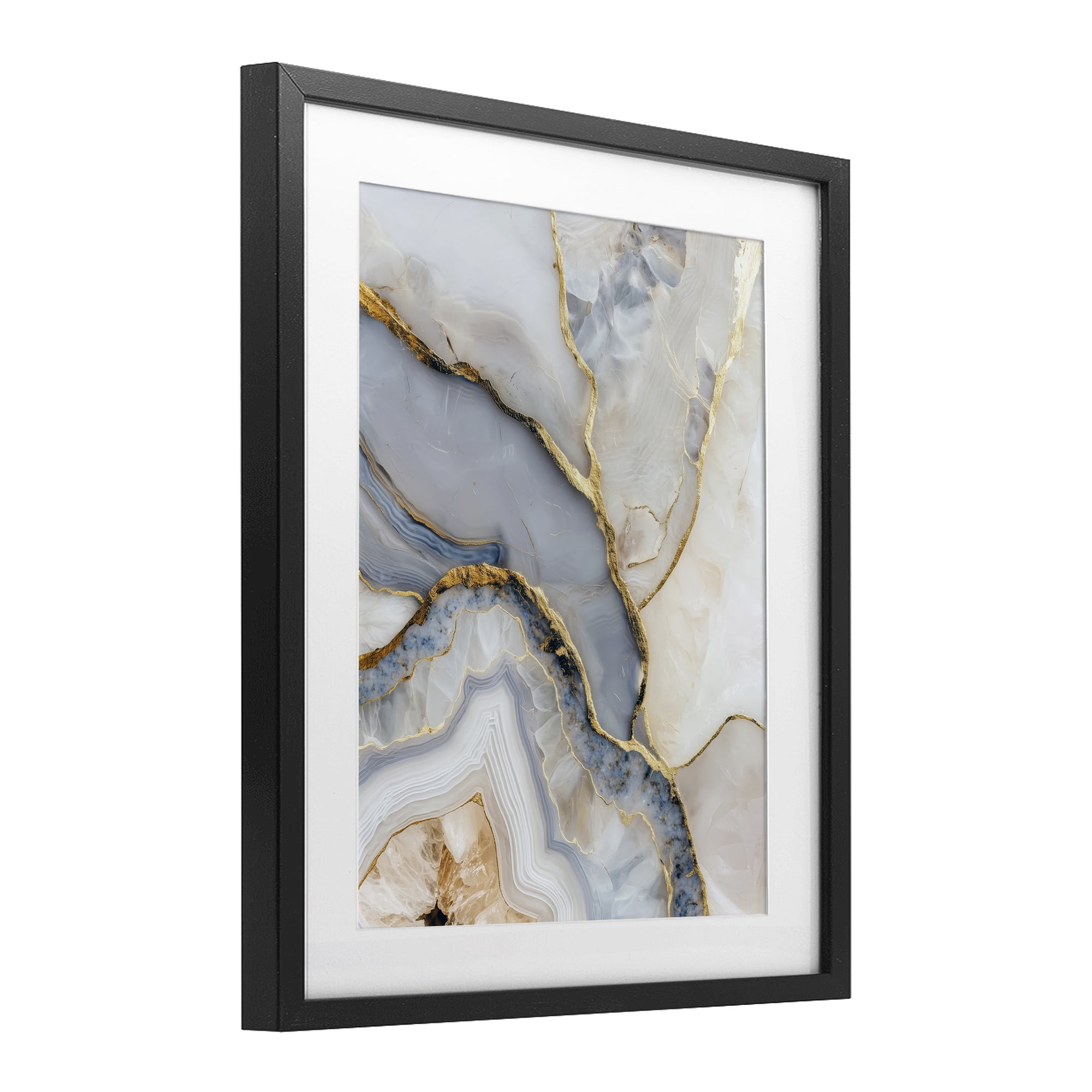 Stupell Industries Glimmering Layers of Agate Black Framed Print Under Glass, design by Svetlana Aleynikova