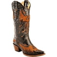 thumbnail image 1 of CORRAL Women's Distressed Eagle Inlay Orange Rhinestone Cowgirl Boot Snip Toe Black 9 M US, 1 of 7