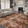 thumbnail image 4 of PureCozy 6'x9' Shag Area Rugs for Living Room Bedroom Dining Room Office Farmhouse, Plush Indoor Decorative Long-haired Light Brown Rugs Carpet, Light Brown, 4 of 5