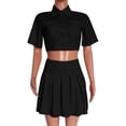 thumbnail image 3 of Womens Vacation Outfits Outfits for Women Clothing Set Female V-Neck Sleeveless Tops Pants Sets Cargo Pant Style S_200 Women's Tracksuits Black XL, 3 of 5
