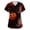 Deep Red, variant on Halloween Costume Scrubs for Women - V-Neck Print, Pockets, Short Sleeve Nurse Uniform, Soft Breathable Workwear,Vermilion S