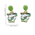 thumbnail image 3 of BNNG Mexican Carnival Earrings Stud Earrings Hat Violin Colorful Print Simple Fashion Geometric Earrings Earrings Accessories Female Elegant Hexagon-Shaped Alloy Earrings Acrylic Earrings For Women, 3 of 4