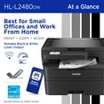 thumbnail image 4 of Brother Wireless HL-L2480DW Compact Monochrome Multi-Function Laser Printer with Print, Copy and Scan, Duplex and Mobile Printing, 4 of 8