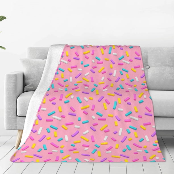 Balery Pink Donut Manta de Felpa Suave y Acogedora – Cobija de Franela Aterciopelada para Cama, Lavable y Cálida para Sofá, Mascotas, Transpirable-50"x40"