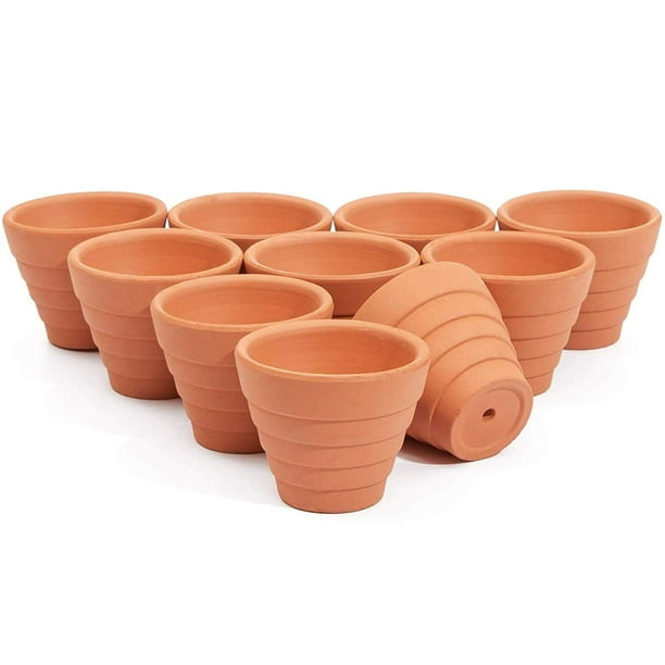 10 Packs 1.5" Terra Cotta Pots, Mini Small Terracotta Flower Clay Pots