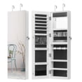 thumbnail image 4 of Homall Mirror Jewelry Cabinet, Upgraded 3 LED Lights Wall/Door Mounted Jewelry Armoire Organizer, 47.2" Full Length Mirror with Storage, Built-in Lighted Mirror, Lockable, White, 4 of 8