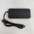 thumbnail image 6 of Nodeqore Power strips, Black Surge Protector with Outlets - Spacious Design for Large Plugs, Flat Plug, 20W USB C Charging for Home, Office, 6 of 8