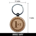 thumbnail image 2 of First 1st Place Circle Award Round Keychain Charm Tag - Engraved Wood, 2 of 6