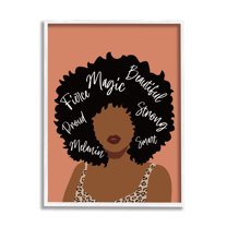 Stupell Indtries Fierce Proud Beautiful Strong Sentiments Female Hair Portrait,16 x 20,Design by JJ Design Hoe LLC