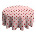 thumbnail image 4 of Red Strawberry Plants Pink Pattern Round Tablecloth 60"x60",Wrinkle Wipeable Table Cloth for Kitchen Dining Room Picnic Patio Party, 4 of 6