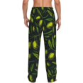 thumbnail image 6 of Mens Pajama Pants, Green Branch Olive Soft Sleep & Lounge Pants for Men, Cuteness Casual PJ Bottoms Pants with Pockets, 6 of 7