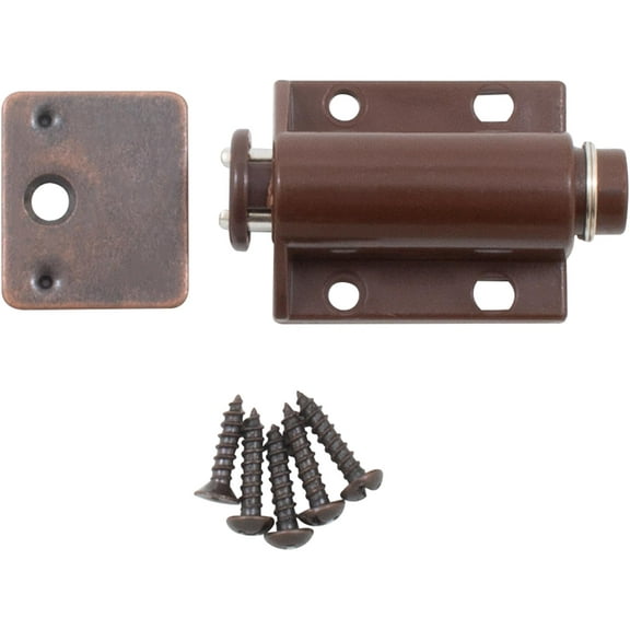 Magnetic Touch Latch, Single, Dark Brown by Stone Harbor Hardware