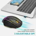 thumbnail image 3 of APPIE M30 Wireless Gaming Mouse, Rechargeable Computer Mouse Mice with Ergonomic Palm Rest, Rainbow Backlit Lights, 4 Levels DPI up to 3200, USB 2.4GHz Optical Mice for PC Laptop Desktop Gamer, 3 of 10