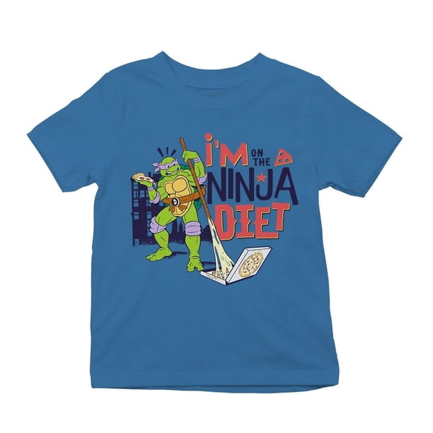 Playera Fan Army Tortugas Ninja Talla 6 Manga Corta con Estampado Ninja Diet Azul Turquesa