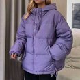 thumbnail image 4 of Women's Winter Thick Short Down Jacket Stylish Warm Coat For Cold Weather Womens Coats with Hoods And Storage Pockets Orally Women's Thickened down Jacket Woman Long down Jacket Coat Women plus Olive, 4 of 4