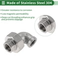 thumbnail image 3 of Unique Bargains 304 Stainless Steel Pipe Fittings 1/4"BSPT Female Male Cast Pipe Connector 2 Pcs, 3 of 7