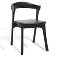 thumbnail image 6 of SAFAVIEH Couture Brylie Modern Leather Solid Dining Bistro Chair, Black (Set of 2), 6 of 14