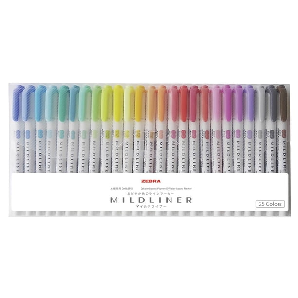 Set de Marcadores Resaltadores Zebra Mildliner WKT7-25C, 25 Colores
