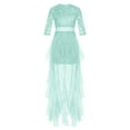 thumbnail image 3 of Mufeng Flower Girl Dresses for Wedding Floral Lace Bodice Ruffled Tulle Princess Ball Gown Kids Prom Mint Green 10, 3 of 5