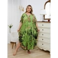 thumbnail image 6 of Tie Dye Caftan Robe Lightweight Kaftan Dresses for Swimwear Women Plus Size Beach Maxi Dress Long Resort Tunic Batwing Sleeve Summer Outfits Oversized Bath Robe Casual Afirca Dress moomoo House Wear, 6 of 10