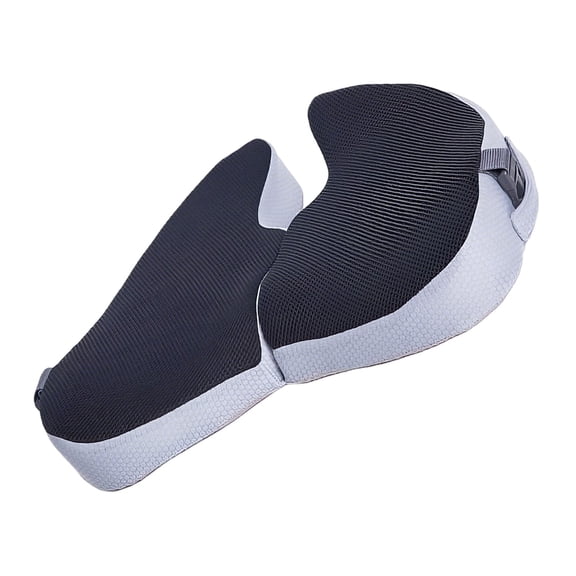 Travel Seat Cushion, Ergonomic Memory Foam Stadium Pillow with Breathable Mesh, Foldable Hemorrhoid Pillow for Airplane, Car, Office, Wheelchair Seat, Black, 17.8 x 15.4 x 3.15 in / 45 x 39 x 8 cm