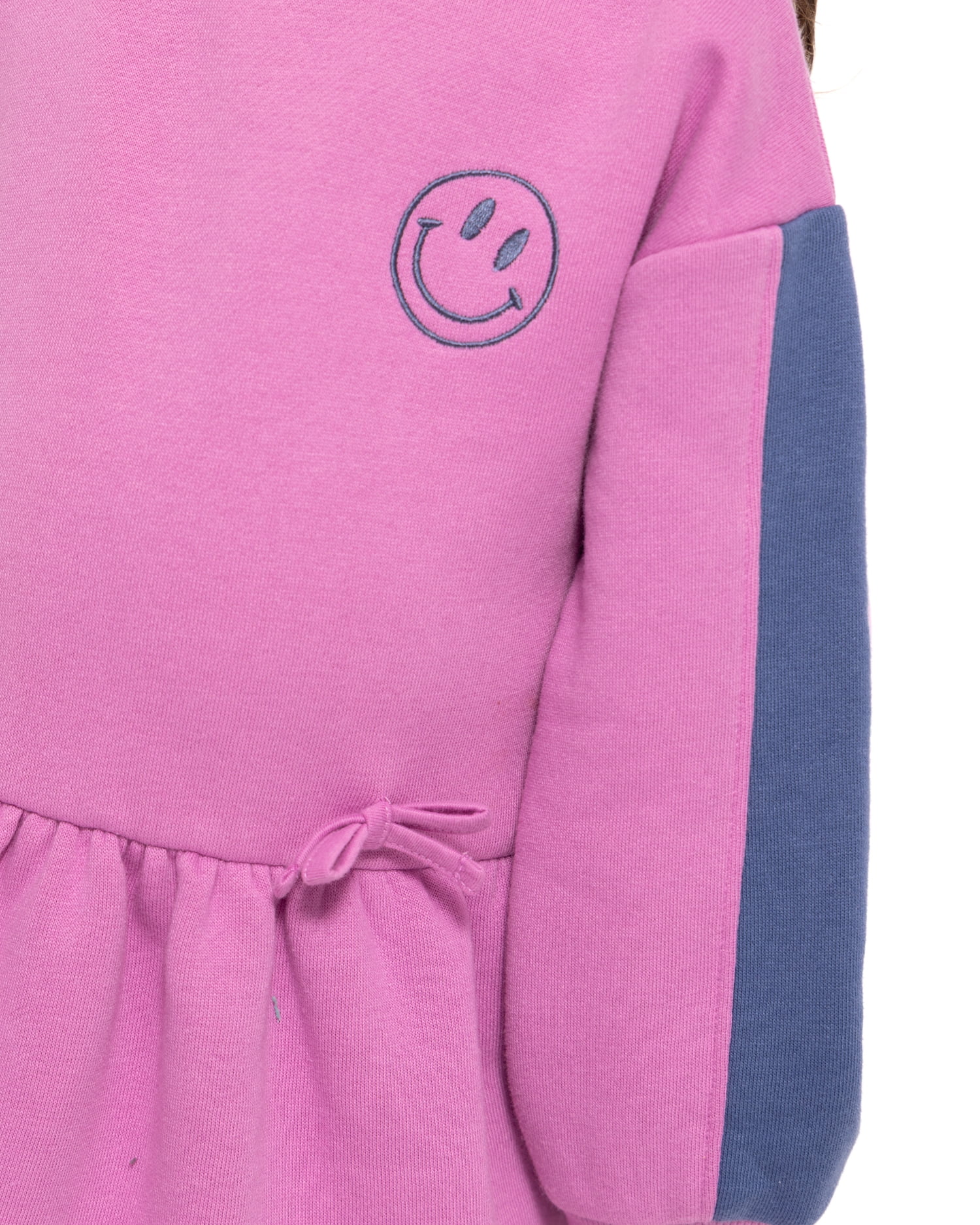 Wonder Nation Toddler Girls Embroidered Graphic Fleece Dress with Long Sleeves, Sizes 12M-5T