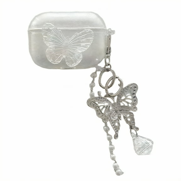 GJX Case for Airpods Pro 2nd Generation,Soft Tpu Protective Cover for Airpods Pro 2 Case,Clear Shell Butterfly Accent Case for Airpod Pro