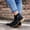 Black, variant on Patlollav Womens Slip On Boots Pointed Toe Round Head Thick Heel Short Shoes