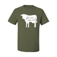 thumbnail image 2 of Wild Bobby, Farm Raised Cow Animal Lover Men's Graphic T-Shirt, Military Green, 4XL, 2 of 3