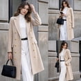 thumbnail image 7 of Women's Mid Long Pea Coat Double Breasted Winter Outerwear Warm Overcoat, 7 of 7