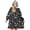 Moth and Skeleton Gothic Pattern, variant on Skull and Bow Gothic Pattern Oversized Sherpa Fleece Wearable Blanket Hoodie, Double-Sided Warm Fuzzy Pullover with Super Pockets for Women & Men