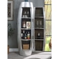 thumbnail image 2 of ACME Brancaster Aluminum and Wood Accent Cabinet with Slim Door in Oak, 2 of 8
