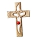 thumbnail image 5 of Cruz de madera tallada con corazones huecos entrelazados. Cruz de mesa para sala de estar. Estándar de madera, 5 of 9