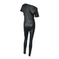 thumbnail image 5 of jjayotai Clearance for Women Pants Women's Fashion Solid Color Bandage off Shoulder Sexy Leather Bodysuit Jumpsuit Rollbacks black, 5 of 9