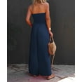 thumbnail image 6 of Sherrylily Women Sleeveless Strapless Wide Leg Jumpsuits Summer Casual Loose Smocked Chiffon Jumpsuit Rompers with Pockets, 6 of 6