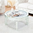 thumbnail image 3 of SHYFOY Modern Crystal Inlay Round MDF Glass Coffee Table, Silver, 3 of 9
