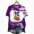 thumbnail image 7 of NOLDARES Halloween Bow Pumpkin Shirt for Women Spooky Season Graphic T Shirt Fall Halloween Short Sleeve Tee Tops,Purple,L, 7 of 7