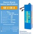 thumbnail image 2 of 48V 8Ah Ebike Battery 48V Lithium Battery 30A BMS with Charger 48V Battery for 750W Electric Bike Motorcycle, 2 of 9