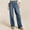 Blue, variant on Women's and Women's Plus Mid Rise Straight Jeans, Tummy-Smoothing Pannel Y2K Jeans Pants Women Straight Leg Trousers Retro High Waisted Jeans L(Black)